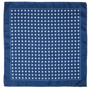 Dark blue silk pocket square with white squares PS1940a.jpg