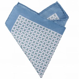 Niebieska poszetka w drobny paisley