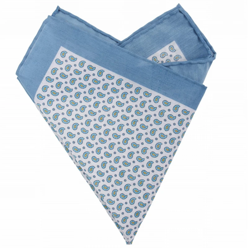 Niebieska poszetka w drobny paisley