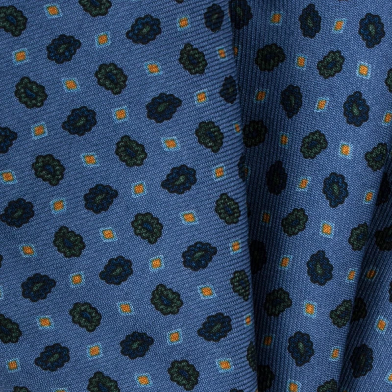 Blue wool pocket square with small paisley and diamonds PW2072a.jpg