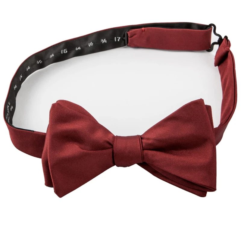 Burgundy silk bow tie