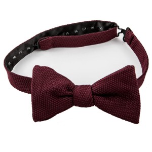 Burgundy silk grenadine bow tie