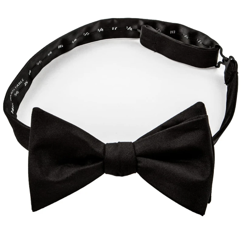Black silk bow tie