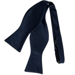 Dark navy silk bow tie