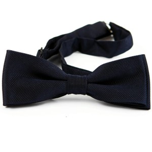 Navy blue bow tie made of silk jacquard