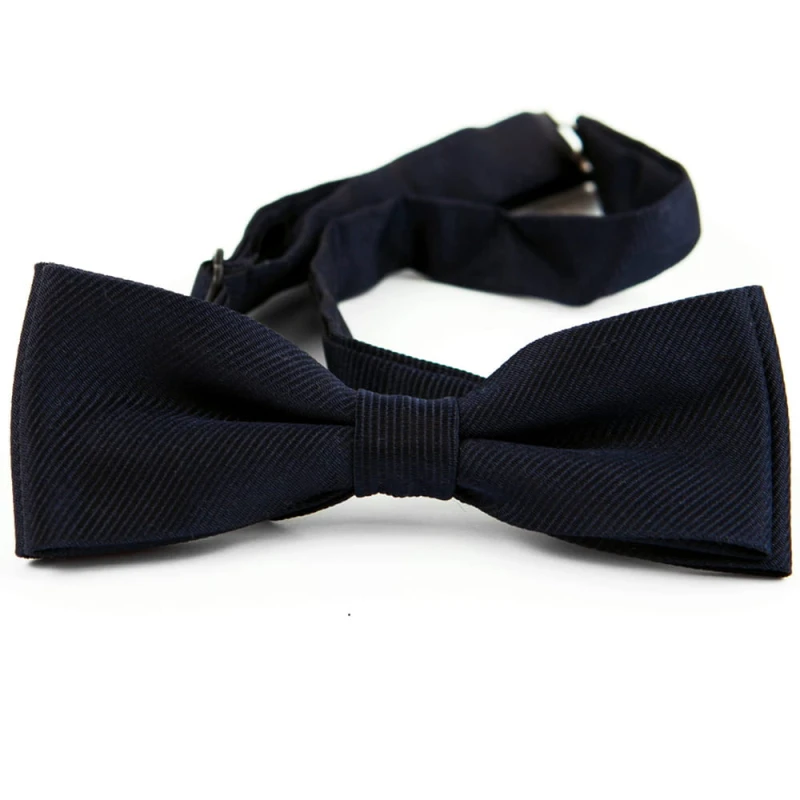 Navy blue bow tie made of silk jacquard