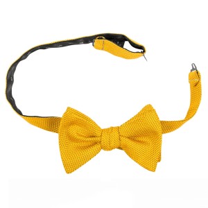 Elegant yellow grenadine bow tie to tie yourself, made of high-quality silk