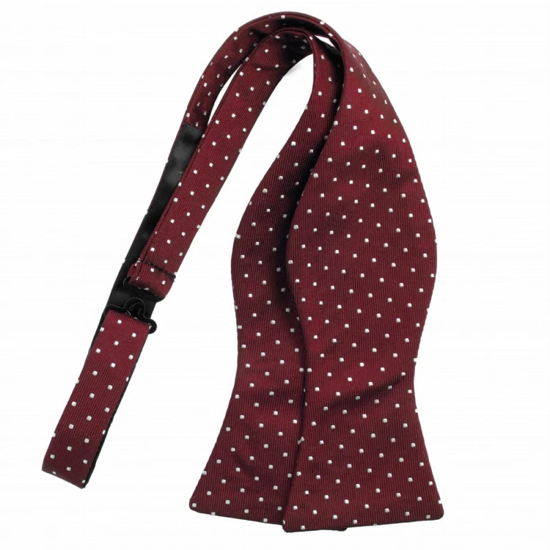 Burgundy-colored silk jacquard bow tie for self-tying MSNT-2a.jpg