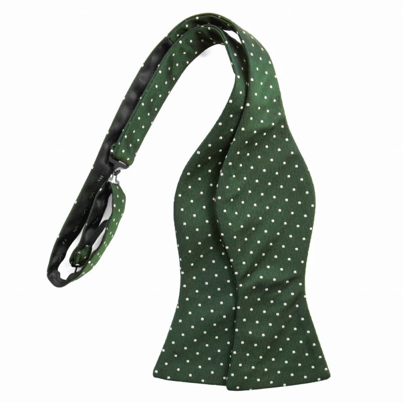 Green jacquard silk bow tie for self-tying MSNT-3a.jpg
