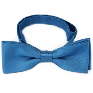 Blue silk jacquard bow tie
