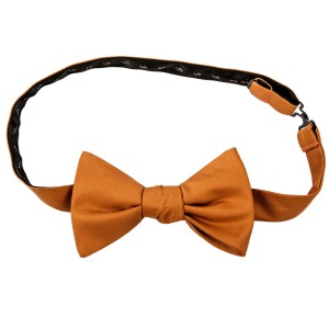 Mustard coloured silk bow tie