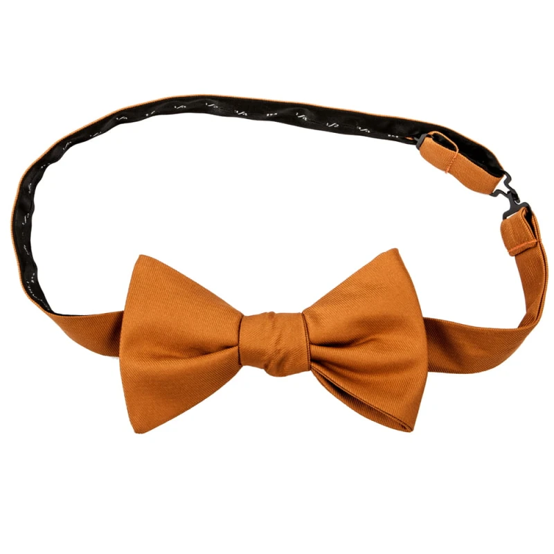 Mustard coloured silk bow tie