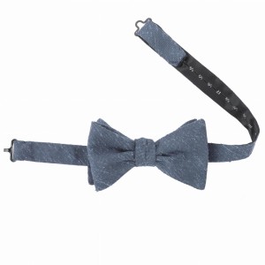 Blue silk shantung bow tie