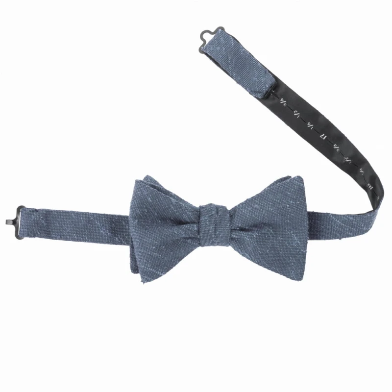 Blue silk shantung bow tie