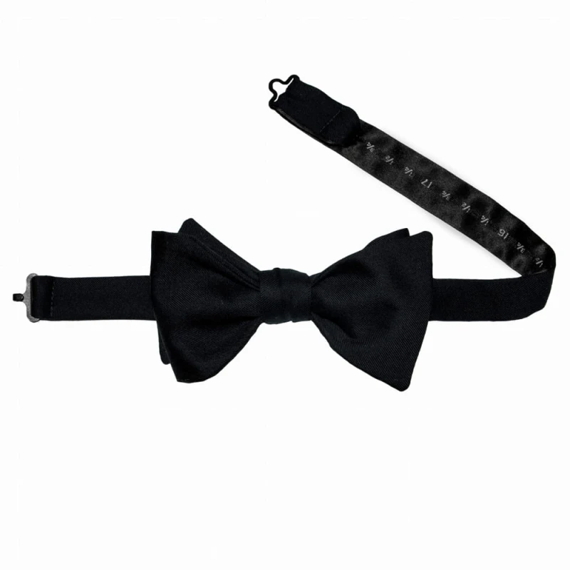 Woolen dark navy blue bow tie for self-tying