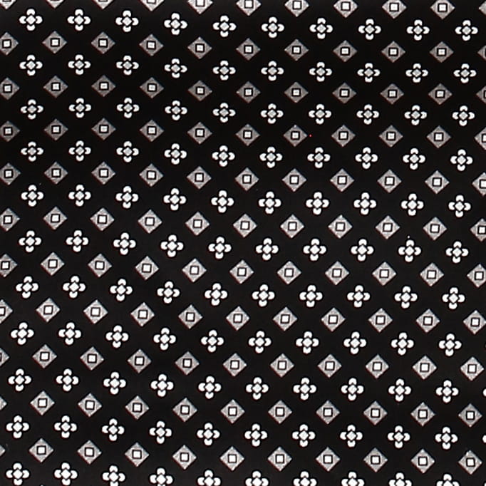 Pattern with white flowers and silver diamonds