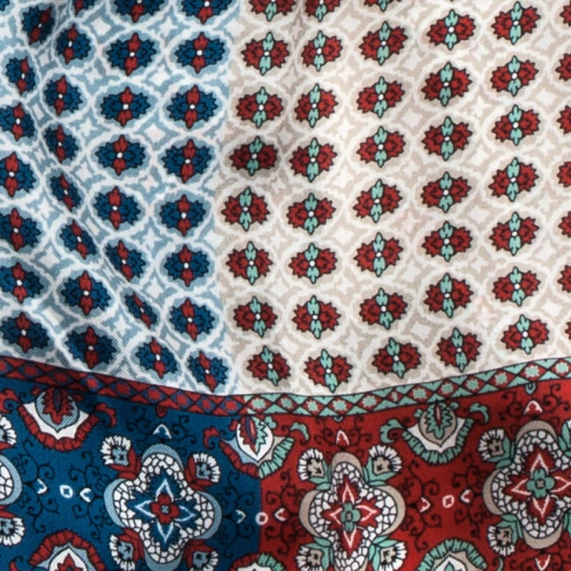 Beige and blue silk scarf with a fine pattern AS0126a.jpg