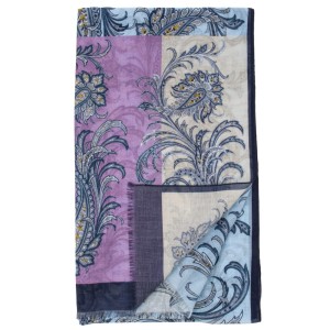 Blue scarf made of transparent cotton with a navy blue paisley design SC0027a.jpg