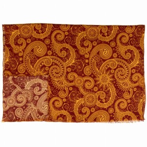 Red woolen scarf with an oriental yellow pattern STW3999a.jpg