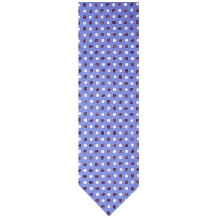 Heather silk tie with small stylized flowers