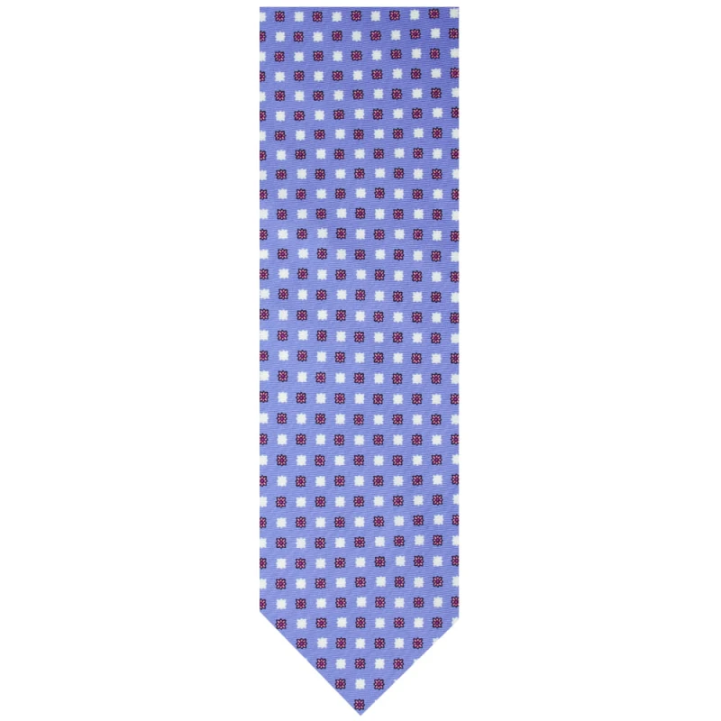 Heather silk tie with small stylized flowers