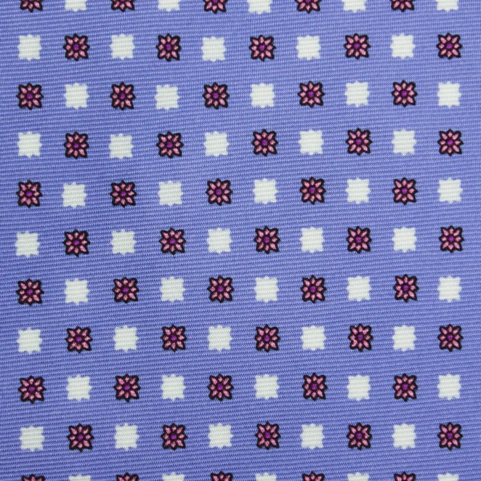 Heather silk tie with small stylized flowers  KST4261a.jpg