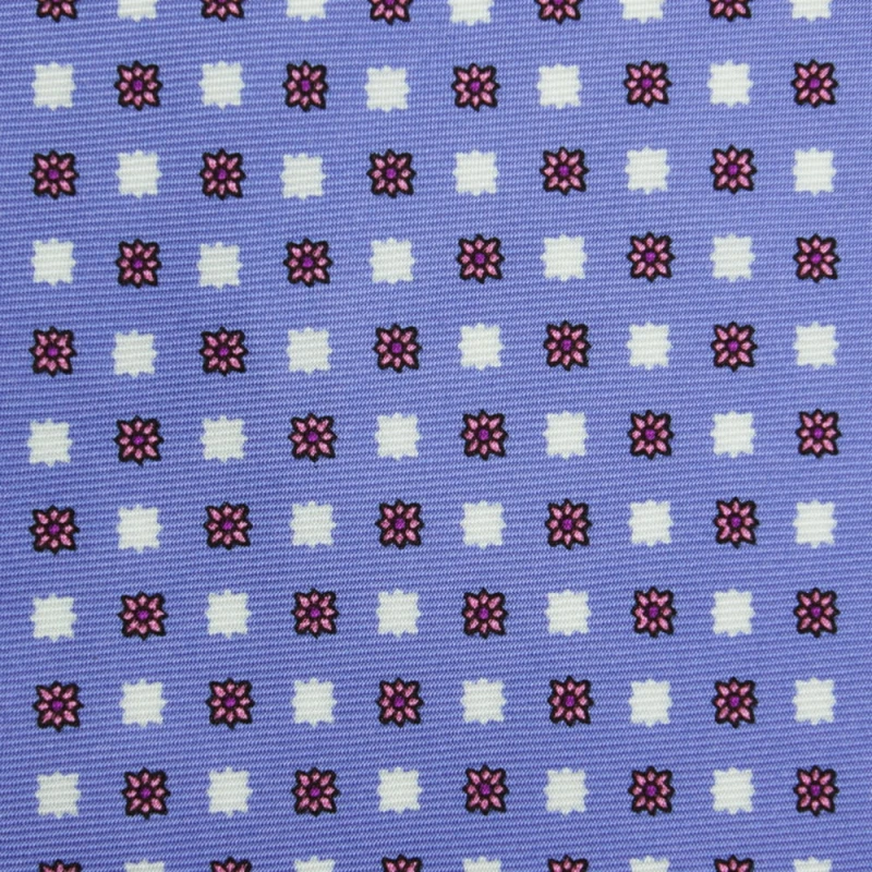 Heather silk tie with small stylized flowers  KST4261a.jpg