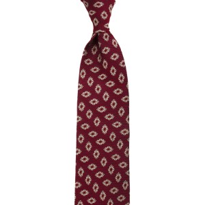 Burgundy Silk Jacquard Medallion Tie