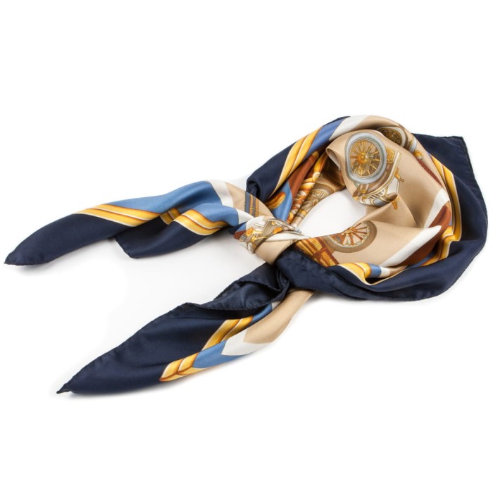 Dark blue silk scarf with vintage cars motif AP0038a.jpg
