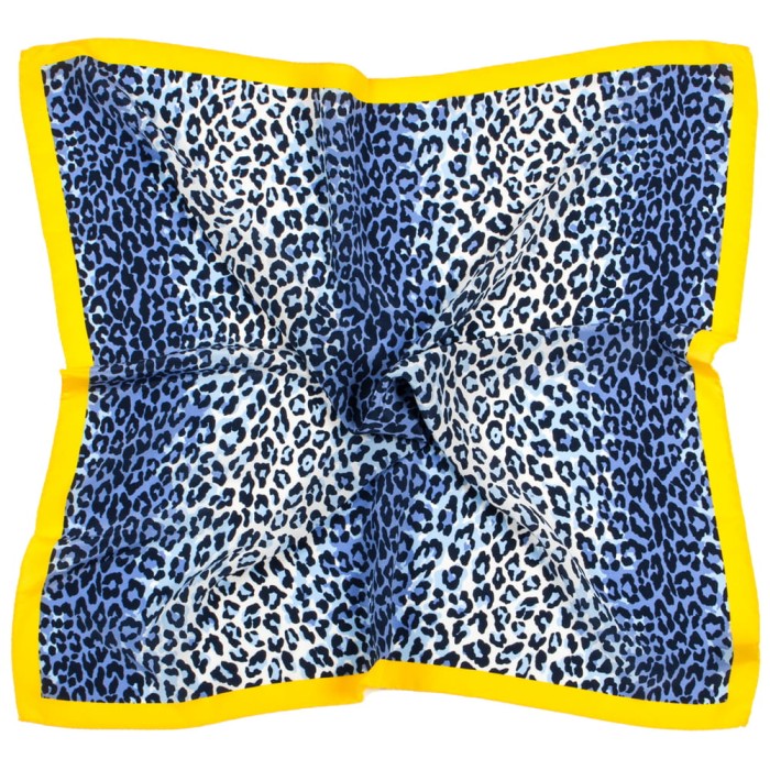 Blue silk spotted scarf