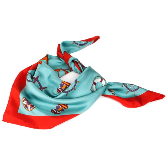 Turquoise silk scarf with a marine motif AS0064a.jpg