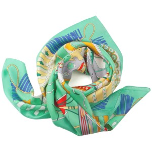 Light green silk scarf with a colorful sea pattern AS0167a.jpg