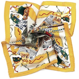 Silk scarf with a yellow border by Venezia