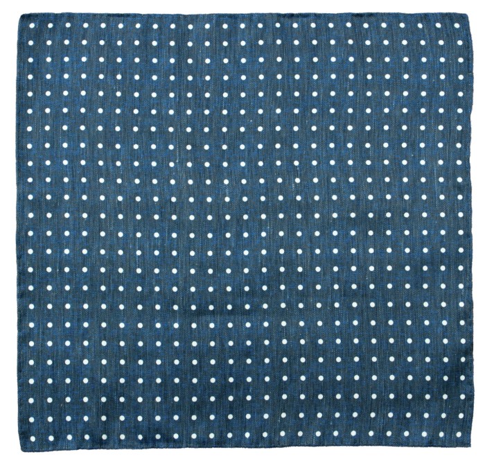 Silk and linen navy blue pillowcase with white small dots PSLT3939a.jpg