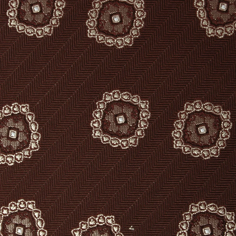 Brown Jacquard Tie with Silver Medallions KST4225a.jpg