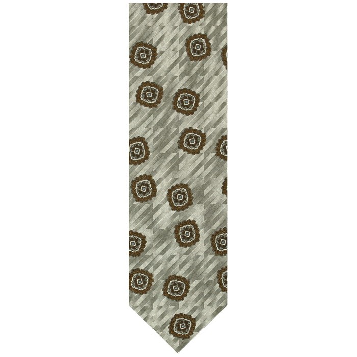 Silk jacquard necktie with medalion pattern