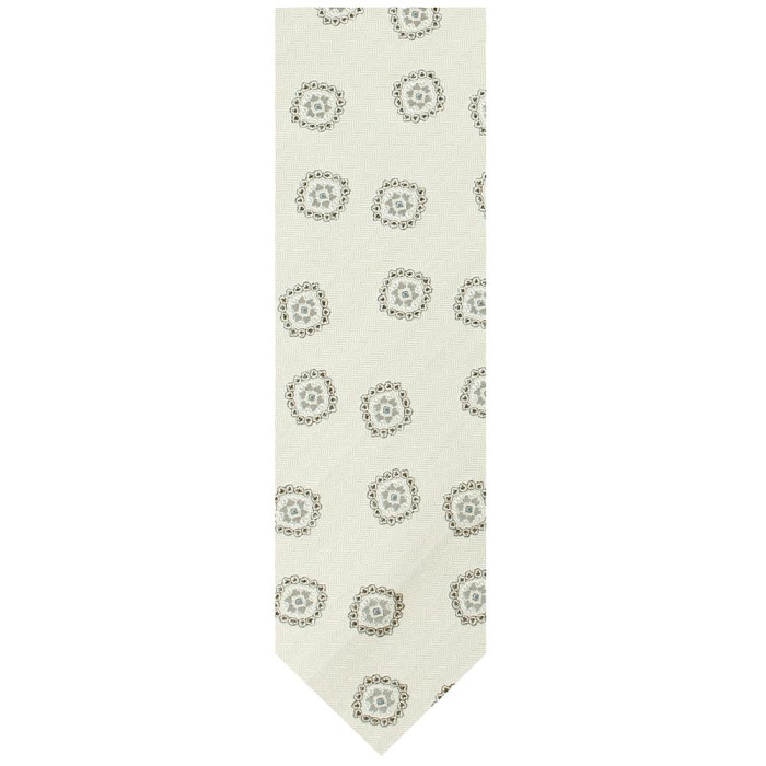 Cream Jacquard Medallion Tie