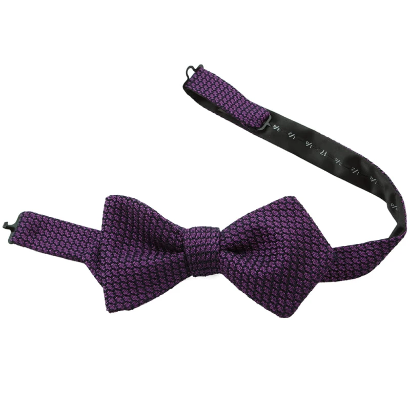 Purple silk bow tie