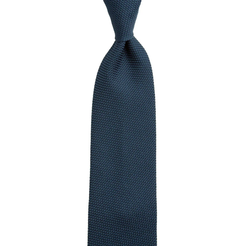 Garza fine silk grenadine tie in navy blue