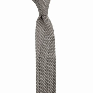 Gray knitted silk tie