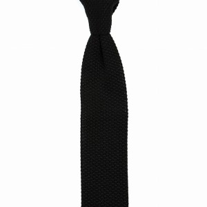 Black knitted silk  tie
