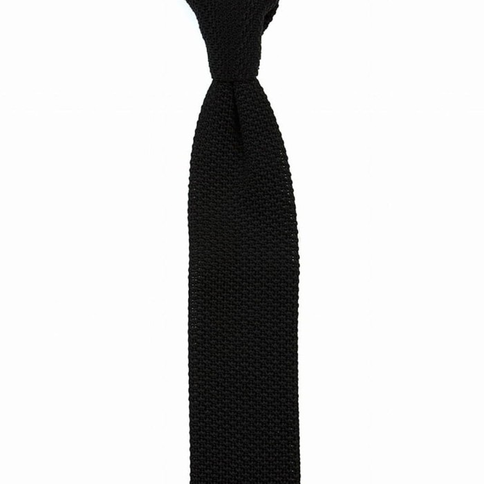 Black knitted silk  tie