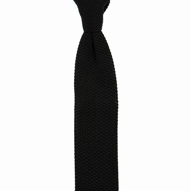 Czarny jedwabny krawat knit