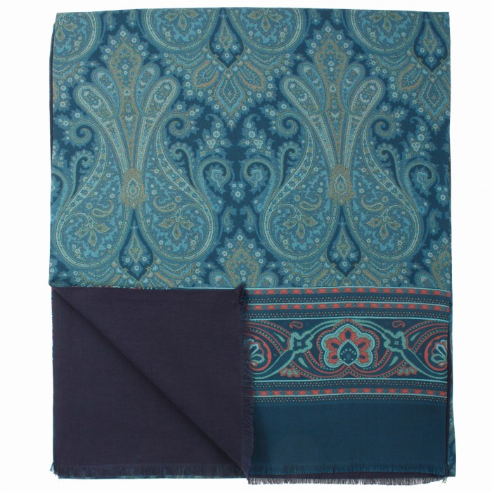 Men's scarf with a large oriental pattern and wool lining SSWT4133a.jpg