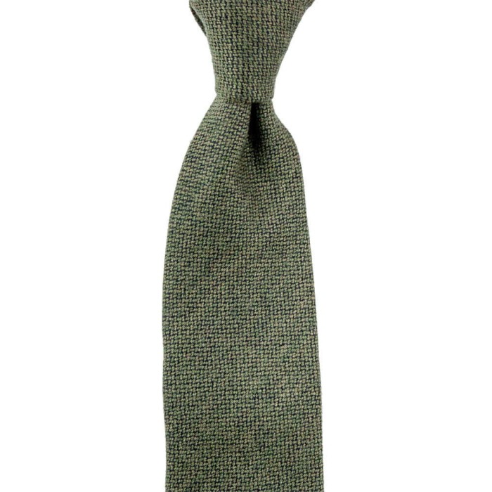 Green melange cashmere tie