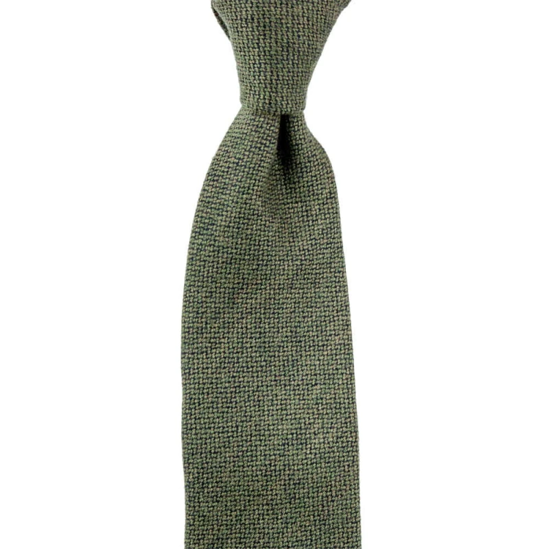Green melange cashmere tie
