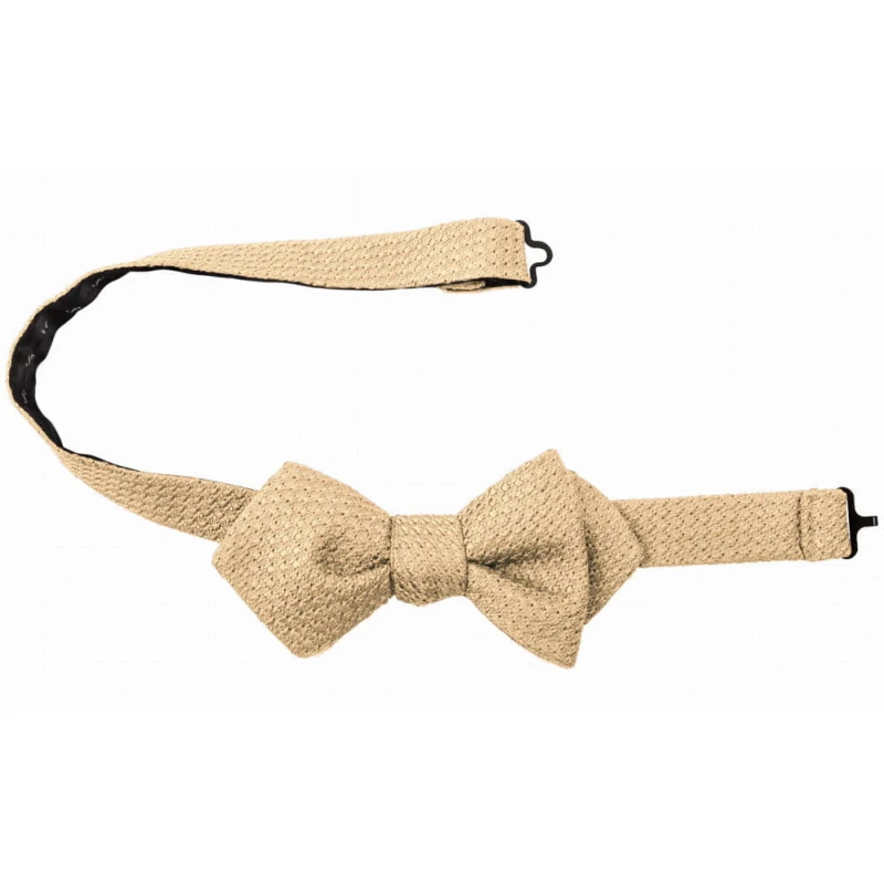 Beige prometeo grenadine bow tie MSG5320B.jpg