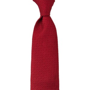 Red grenadine tie with a distinctive prometeo weave KSG550.jpg