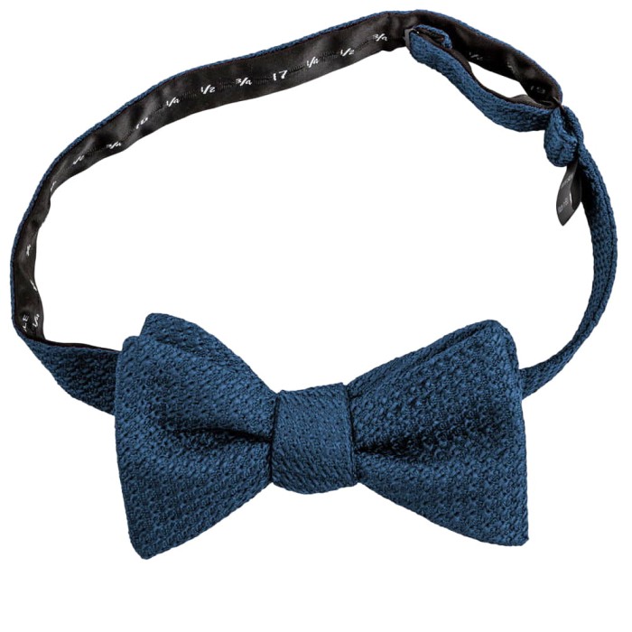 Navy blue prometeo grenadine bow tie