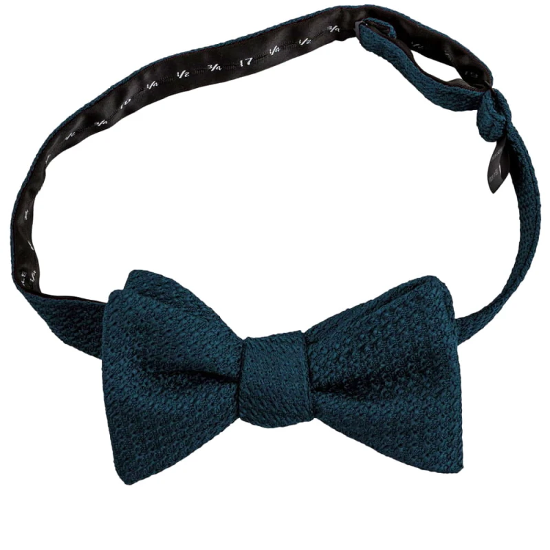 Navy blue grenadine bow tie